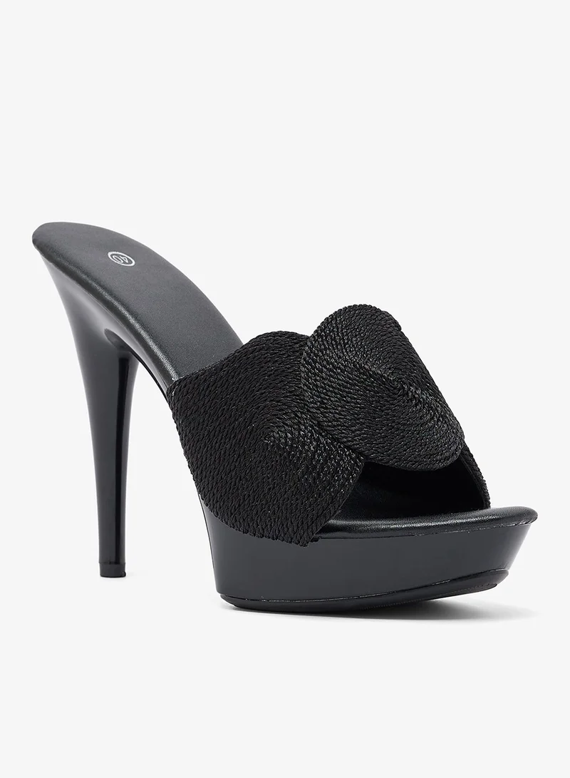 Metallic High Heel Stiletto Platform Sandals