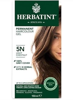 Herbatint Permanent Haircolor Gel, 5N Light Chestnut (5N) 4.56 Fl Oz  - Image 1