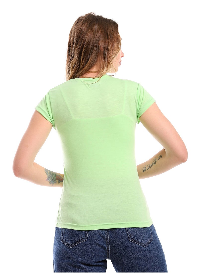 Andora - Printed Cotton Tom & Jerry Half Sleeves T-Shirt - Green - Image 1