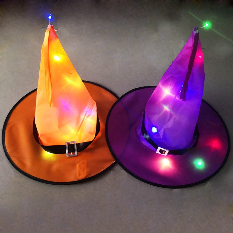 Halloween Hat Ghost Festival Party Decoration Props Led Luminous Witch Hat Magician Witch Hat Wizard Hat - Image 3