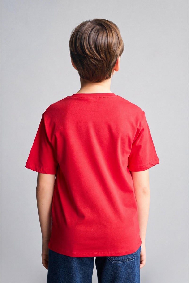 DeFacto Red Boy New Regular Fit Printed Short Sleeve T-Shirt Casual - Image 5