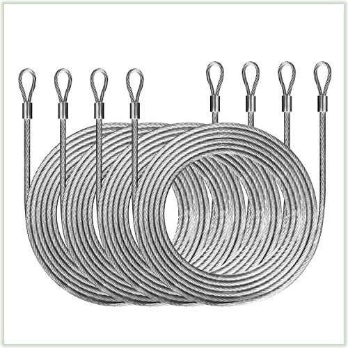 ColourTree 48 Feet (12ft x 4) PVC Coated Stainless Steel Metal Wire Cable Ropes Hardware Kits for Square and Rectangle Sun Shade Sail Canopy  - Commercial Standard Heavy Duty - Image 1