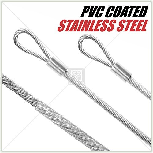 ColourTree 48 Feet (12ft x 4) PVC Coated Stainless Steel Metal Wire Cable Ropes Hardware Kits for Square and Rectangle Sun Shade Sail Canopy  - Commercial Standard Heavy Duty - Image 4