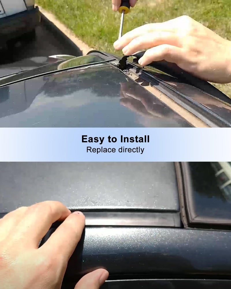 AUGREX Roof Trim Molding Kit Sealing Strip Black Fit for Toyota Corolla 2014 2015 2016 2017, Replace 75556-02260 75555-02270 75556-02200 75555-02210 - Image 4