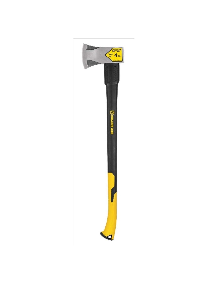Collins Fiberglass Handle Single Bit Splitting Axe Black and Yellow 4 Pound 7598584  - Image 1