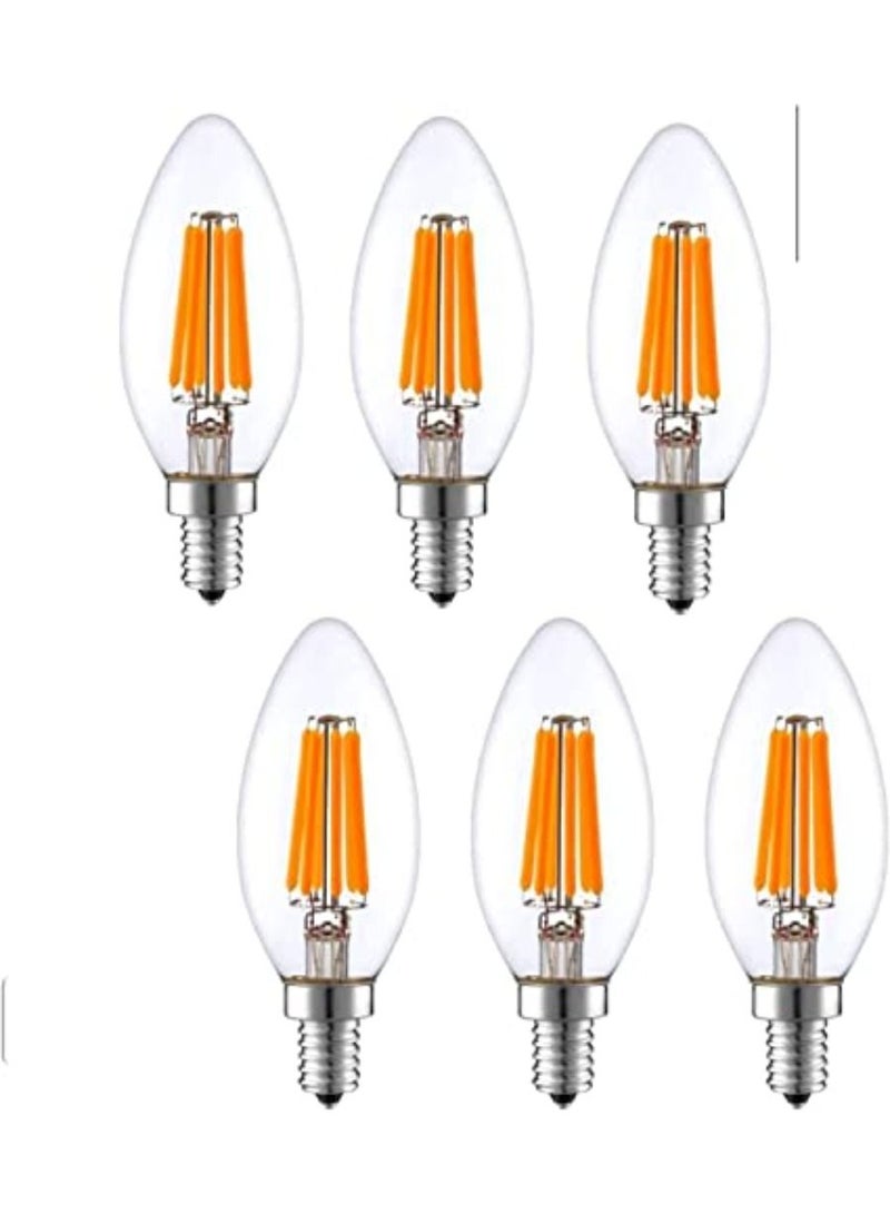 QUESERA Low Voltage 12V E14 Led Candle Filament Bulb C35 4W Warm Light - Image 1