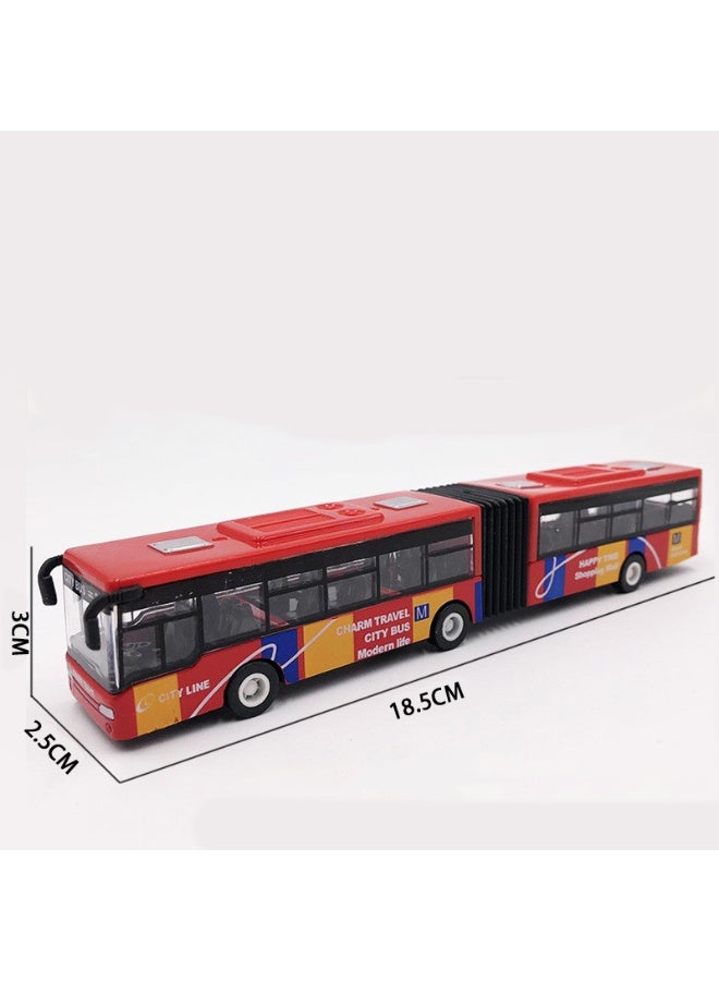 هالامودو 1:32 ثنائية القسم سبائك الحافلات المطولة موديل، محاكاة ثنائية القسم سبائك الحافلات موديل السيارة، سبائك العودة سبائك موديل السيارة، سبائك الحافلة لعبة مجموعة زخرفة السيارة، الهدية المثالية للأطفال بنات الأولاد، إمدادات الحفلة لعرض ذكرى المجموعة، الأحمر/الأسود، 18.5*2.5*3 سم - Image 2