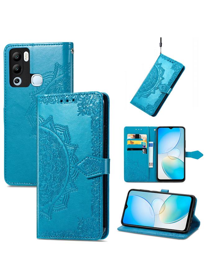 S-TOP Case For Infinix Hot 12i Mandala Flower Embossed Leather Phone Case - Image 1