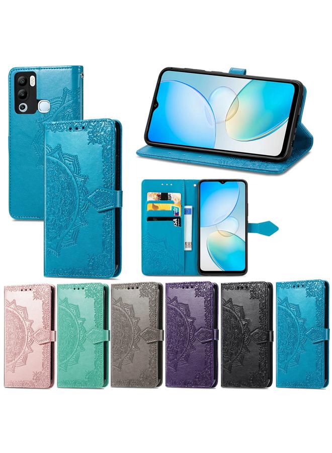 S-TOP Case For Infinix Hot 12i Mandala Flower Embossed Leather Phone Case - Image 5