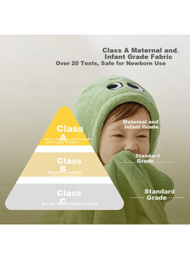 Lemonkid Lemon Baby Kids Hooded Towel Cape Bathrobe Baby Bathrobe Absorbent Magic Triceratops Green - Image 4