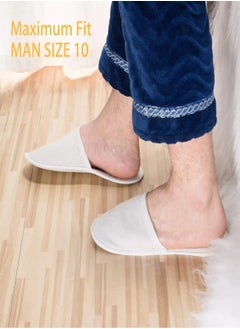 CHU DAI 20 Pairs Disposable Bath Slippers for Guests - Bulk Slipper Pack for Hotel, Spa, Travel, Shoeless Home, White Closed Toe  - Image 4