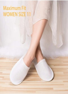 CHU DAI 20 Pairs Disposable Bath Slippers for Guests - Bulk Slipper Pack for Hotel, Spa, Travel, Shoeless Home, White Closed Toe  - Image 5