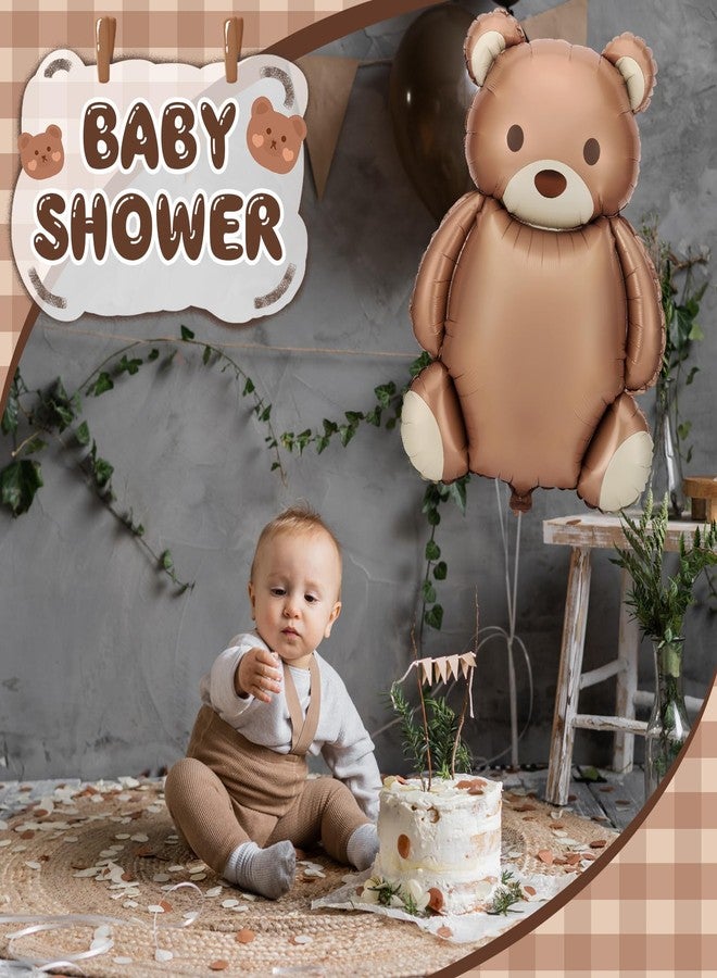 12 بالونًا على شكل دب بني كبير مقاس 21 × 35 بوصة، مصنوعة من رقائق معدنية غير لامعة، بتصميم كرتوني لحفلات استقبال المولود الجديد وأعياد الميلاد، مناسبة لتزيين المنزل، وحفلات بطابع الغابة أو المزرعة أو السفاري. - Image 5