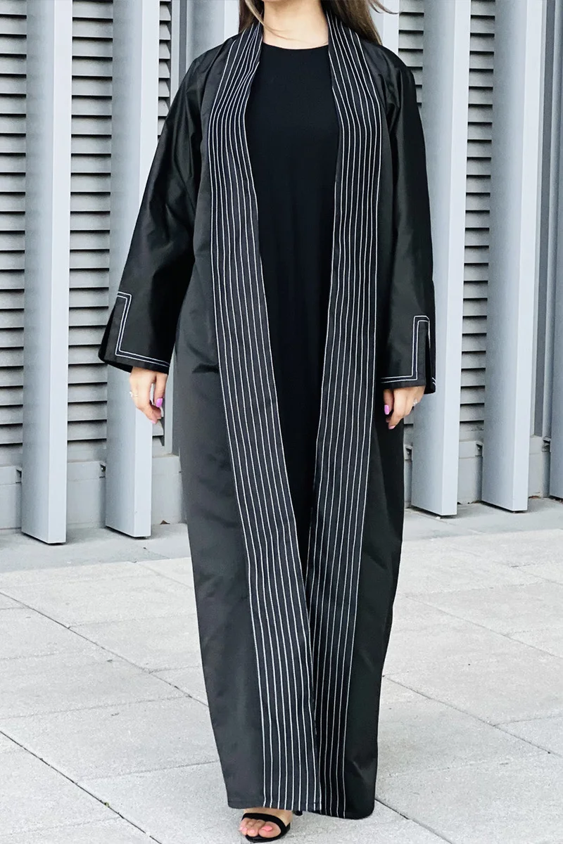 Moistreet Satin Flared Sleeve Abaya