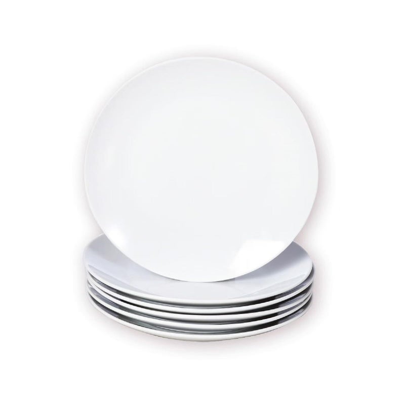 Miicol Small Dessert Plates Set of 6 Ceramic White Appetizer Plates 6 Inch Mini Porcelain Serving Plate for Cake Bread Salad Snack