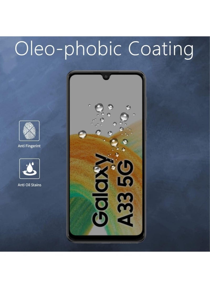 vesus Samsung Galaxy A33 5G Privacy Glass Screen Protector Anti-Spy Tempered Glass Film 9H Hardness Scratch Resistant Bubble Free Glass Screen Protector - Image 5
