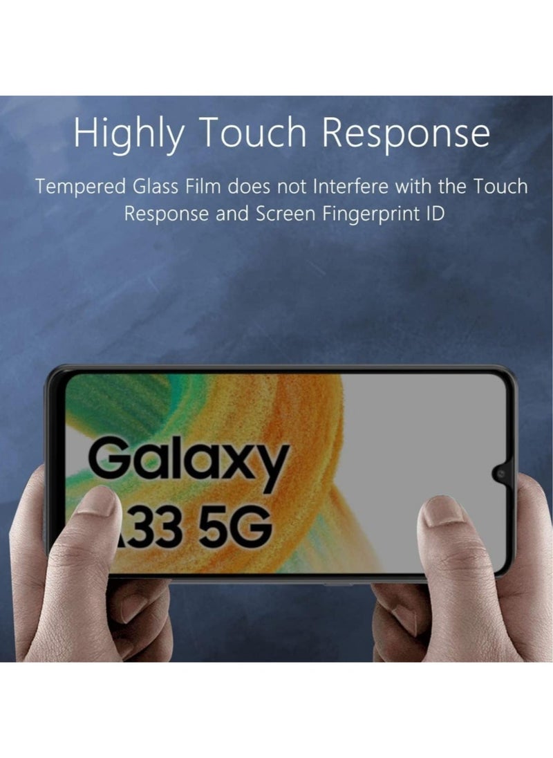 vesus Samsung Galaxy A33 5G Privacy Glass Screen Protector Anti-Spy Tempered Glass Film 9H Hardness Scratch Resistant Bubble Free Glass Screen Protector - Image 3