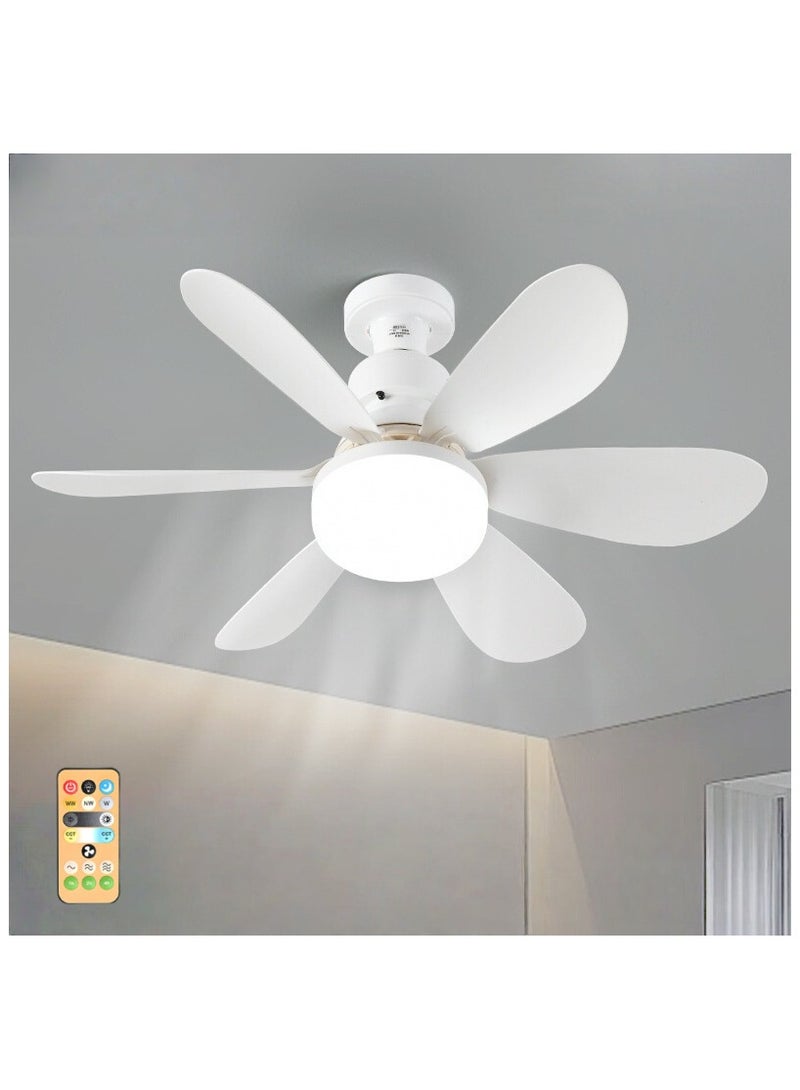 Socket Fan Light with Remote, Screw Ceiling Fans with Lights, E27 Base Light Bulb Fan, 3 Colors 3000K-6500K Dimmable Socket Fan with Light for Garage, Bathroom, Bedroom, Kitchen - Image 1