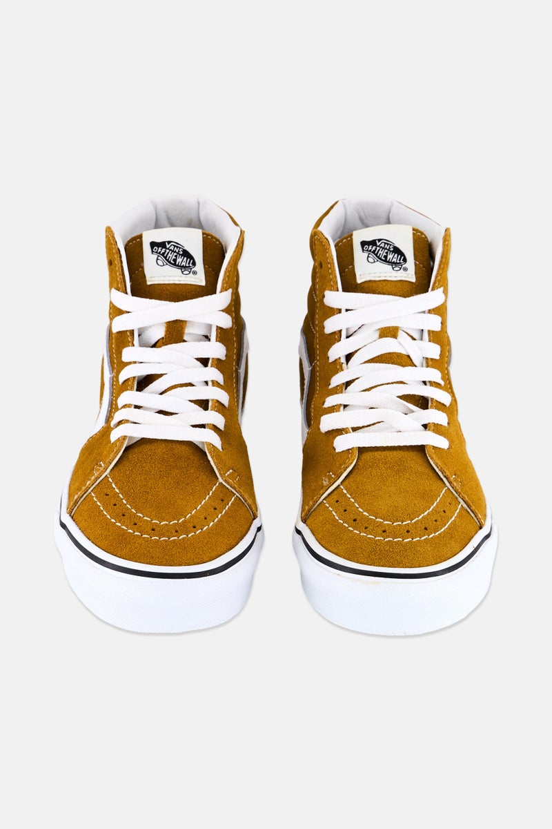 VANS أحذية نسائية سكيت-هاي بكعب عالٍ ورباط، بني ذهبي - Image 4