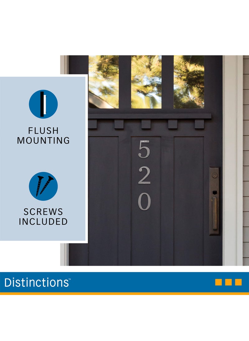 Hillman Distinctions by Hillman 843328 4-Inch Brushed Nickel Flush-Mount House Number 8, 1 Count (Pack of 1)  - Image 5