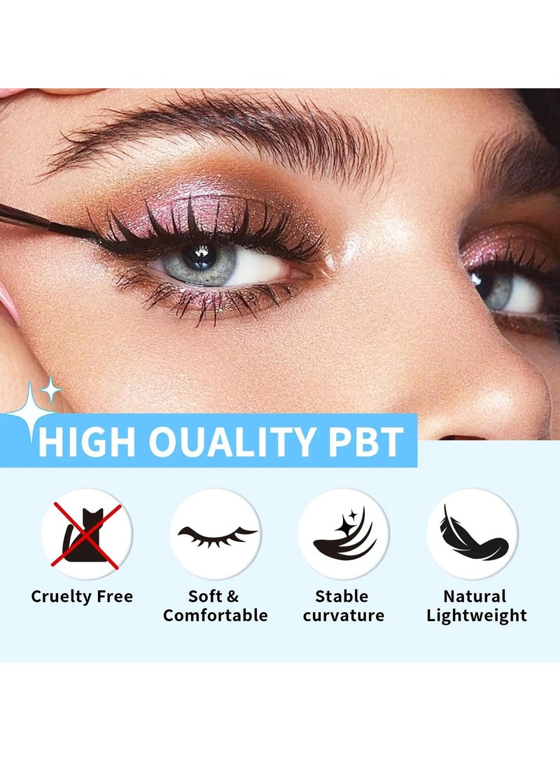 ZODENIS 90 قطعة من الرموش العنقودية DIY مجموعة وصلات الرموش لطيف القط سلسلة 12 مم و 14 مم مزيج من الرموش الفردية رموش عين القط ذات المظهر الطبيعي رموش عنقودية C Curl Wispy False Eyelashes Kit - Image 5