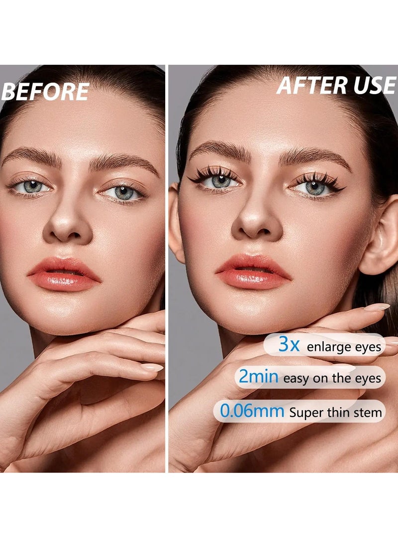 ZODENIS 90 قطعة من الرموش العنقودية DIY مجموعة وصلات الرموش لطيف القط سلسلة 12 مم و 14 مم مزيج من الرموش الفردية رموش عين القط ذات المظهر الطبيعي رموش عنقودية C Curl Wispy False Eyelashes Kit - Image 3