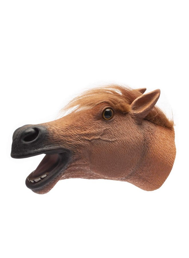 Yolococa Horse Hand Puppet Realistic Latex Soft Animal Toy Storytelling Role Play Party Supplies for Kids - Image 1