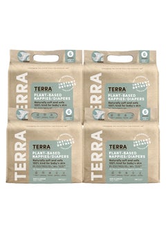 Terra Pack Of 4 Size 6 Junior Diapers: 85% Plant-Based Diapers, Ultra-Soft And Chemical-Free For Sensitive Skin, Superior Absorbency For Day or Nighttime Diapers, 3D Leak Guards, 100% Biodegradable Bamboo Fibre, Designed For Junior Babies 35 lb + 16 kg +, 24-48 Months, 14 Count  - Image 2
