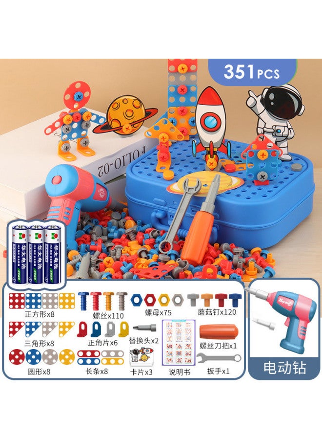 Children's Educational Toys Splice Repair Toolbox Electric Drill Screwdriver Disassembly And Assembled 3- 6 Years Old Boy - Image 1