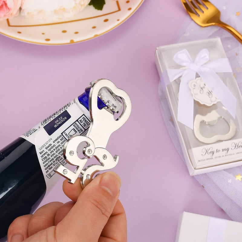 Qonmpcvu 24PCS 25th Birthday Party Favors for Guests,Number 25 Silver Wedding Anniversary Beer Bottle Openers Gifts, Decorations,Souvenirs for Guests for Bridal Shower Favors  - Image 4
