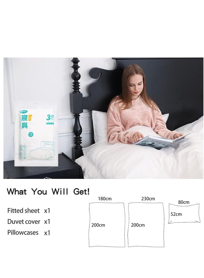 Disposable Bed Sheets with 1 Quilt Cover, 1 Pillowcase, 1 Sheet for Hotel Trip for SPA, Travel, Hotel, Business Trip  - Image 5