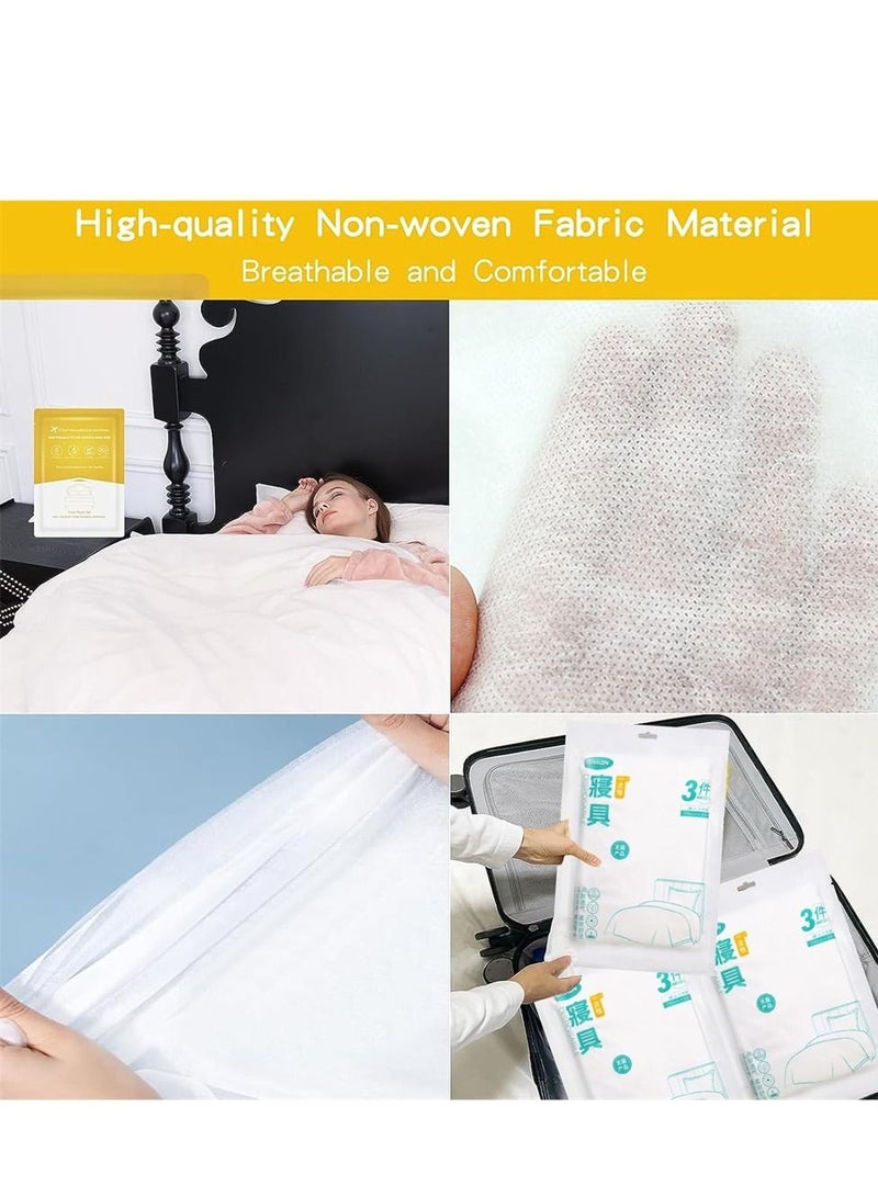 Disposable Bed Sheets with 1 Quilt Cover, 1 Pillowcase, 1 Sheet for Hotel Trip for SPA, Travel, Hotel, Business Trip  - Image 3