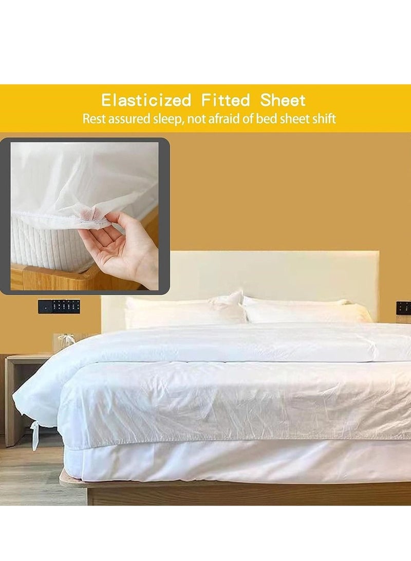 Disposable Bed Sheets with 1 Quilt Cover, 1 Pillowcase, 1 Sheet for Hotel Trip for SPA, Travel, Hotel, Business Trip  - Image 4