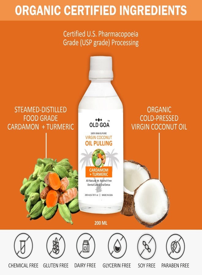 OLDGOA Oil Pulling for Mouth, Teeth & Immunity | Virgin Coconut Oil From Goa | Ayurvedic Dental Mouthwash for Oral Health | Detox, Oral Health & Teeth Whitening | Cardamom & Turmeric | 200 ML - Image 2