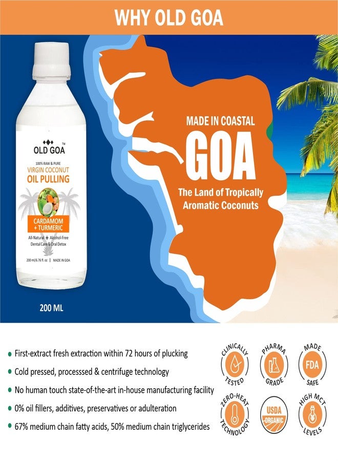 OLDGOA Oil Pulling for Mouth, Teeth & Immunity | Virgin Coconut Oil From Goa | Ayurvedic Dental Mouthwash for Oral Health | Detox, Oral Health & Teeth Whitening | Cardamom & Turmeric | 200 ML - Image 5