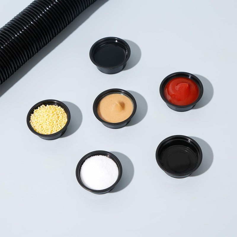 AUTSEEYS Plastic Gecko Feeding Cups, 0.5 oz Small Terrarium Bowls Reptiles Food Water Feeder Ledge Cups for Lizars,Bearded Dragon,Snake,Frogs, 100Pack Black - Image 3