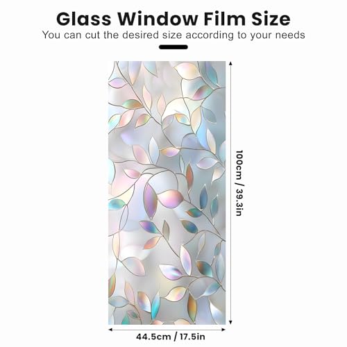 AOHMPT Window Privacy Film Static Cling - Stained Glass Decorative Sun Blocking Window Covering, Non-Adhesive Removable Stickers for Home & Office, 17.5" x 39.3" - Image 2