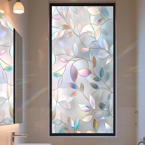 AOHMPT Window Privacy Film Static Cling - Stained Glass Decorative Sun Blocking Window Covering, Non-Adhesive Removable Stickers for Home & Office, 17.5" x 39.3" - Image 4