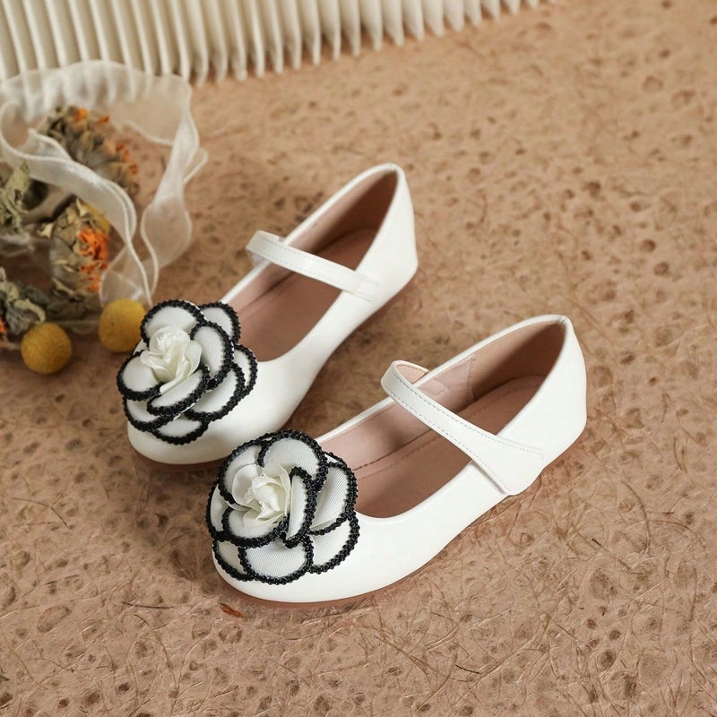 Chanel Style Bow Temperament Princess Shoes Soft-Soled Girls Leather Shoes Velcro All-Match Single-Layer Shoes For Women - Image 3