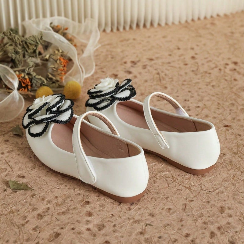 Chanel Style Bow Temperament Princess Shoes Soft-Soled Girls Leather Shoes Velcro All-Match Single-Layer Shoes For Women - Image 5