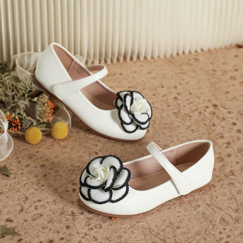 Chanel Style Bow Temperament Princess Shoes Soft-Soled Girls Leather Shoes Velcro All-Match Single-Layer Shoes For Women - Image 4