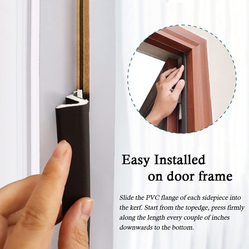 LSGCQ Kerf Weather Stripping Door Seal Strip 26 Ft Q Foam Door Weatherstrip Seal with Slot Card Slot Installation, Easy Cut to Size (Brown) - Image 4