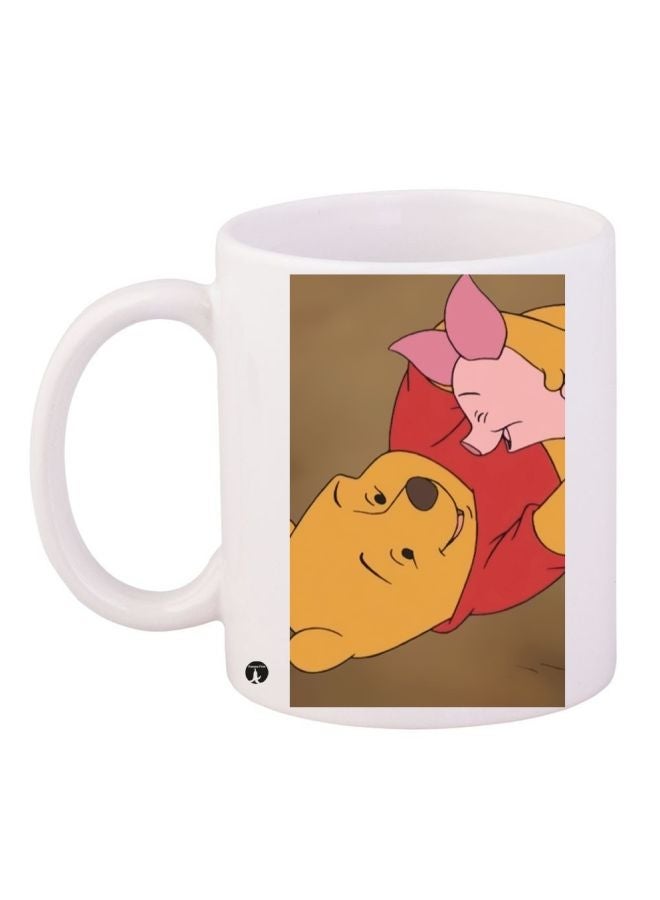 RYN Winnie The Pooh Printed Coffee Mug White/Yellow/Red 11ounce
