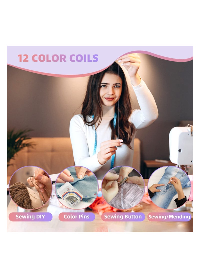 Portable Sewing Kit for Beginners - Travel-friendly Mini Sewing Set with Scissors, Thimble, and Tape Measure - for Emergency Repairs and DIY Projects