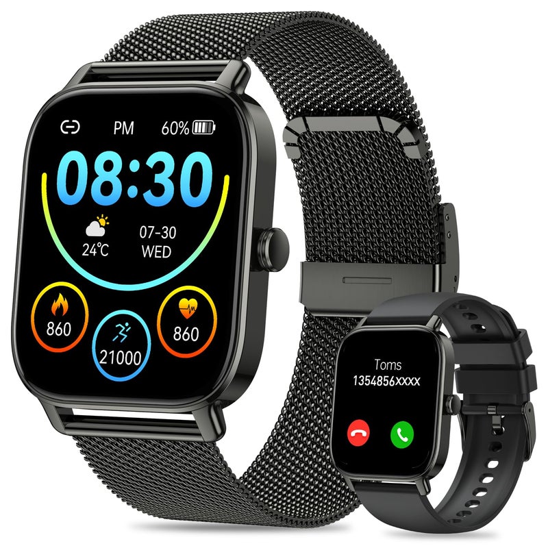Paukila Smart Watch for Men Women Fitness Make Answer Call Digital Mens Watches Waterproof Running Pedometer Smartwatch for Android Phone iPhone Samsung Compatible Sleep SpO2 Heart Rate Monitor Step Tracker - Image 2