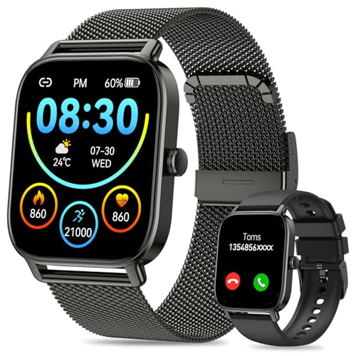 Paukila Smart Watch for Men Women Fitness Make Answer Call Digital Mens Watches Waterproof Running Pedometer Smartwatch for Android Phone iPhone Samsung Compatible Sleep SpO2 Heart Rate Monitor Step Tracker - Image 1