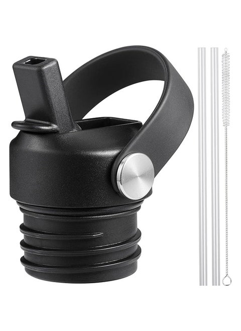 Straw Lid for Hydro Flask Standard Mouth Water Bottle, Lid with Straws and Flexible Handle fits Hydroflask Standard Mouth 12 - 64 oz, Sports Straw Cap Flip Top Replacement Lid
