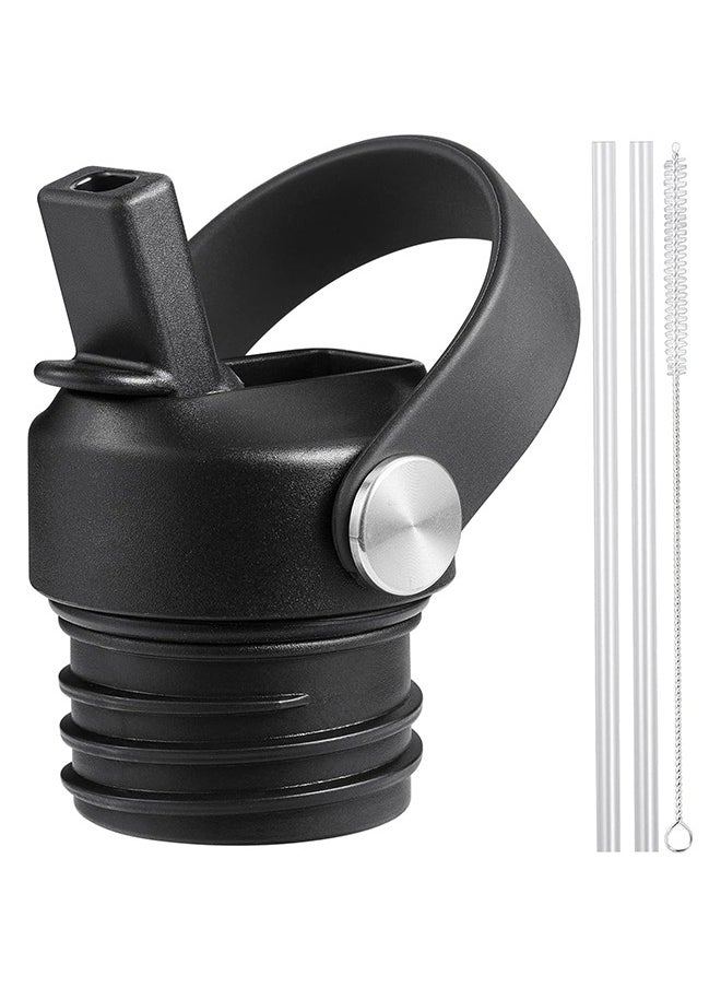 HY - Straw Lid for Hydro Flask Standard Mouth Water Bottle, Lid with Straws and Flexible Handle fits Hydroflask Standard Mouth 12 - 64 oz, Sports Straw Cap Flip Top Replacement Lid - Image 1