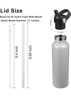 HY Straw Lid for Hydro Flask Standard Mouth Water Bottle, Lid with Straws and Flexible Handle fits Hydroflask Standard Mouth 12 - 64 oz, Sports Straw Cap Flip Top Replacement Lid  - Image 4