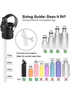 HY Straw Lid for Hydro Flask Standard Mouth Water Bottle, Lid with Straws and Flexible Handle fits Hydroflask Standard Mouth 12 - 64 oz, Sports Straw Cap Flip Top Replacement Lid  - Image 5